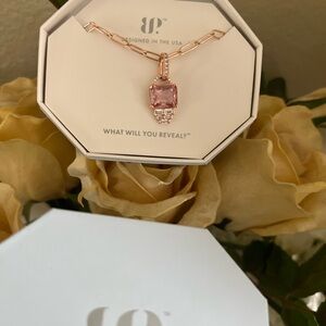 Bomb Party rose quartz Necklace “You’re incredible” rose gold plating